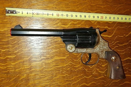 PISTOLA GIOCATTOLO GUN NELLY SHERIFF REVOLVER 12 COLPI VINTAGE MONDIAL MOLGORA - Imagen 5 de 11