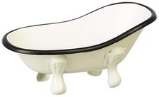 Primitive Farmhouse Black and White Bathtub 5.5" Sponge Holder/ Container