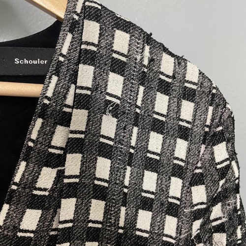 PROENZA SCHOULER abito midi in jacquard arricciato nero taglia 6 da donna - Foto 8 di 11