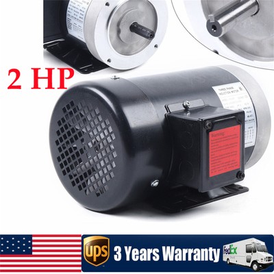 2-HP 3 Phase Electric Motor 3450 RPM 56C Frame TEFC 230/460V Premium Efficiency