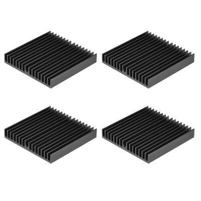 4Stk. Parallele Kerben Kühlkörper für MOS GPU IC Chip 60 x 60 x 10 mm Schwarz