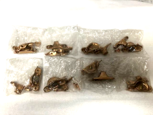 Vintages Window Locks / 8 Piece Lot / in Original Packaging / Copper or Brass ?