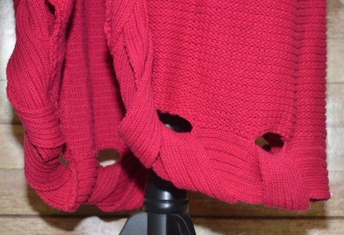 Jamie Gries Hot Pink Chunky Duster Cardigan Sweater Plus Size 1X Faux Fur Collar - Picture 7 of 12