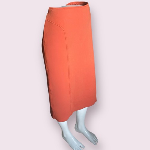 Piazza Sempione Womens IT 48 US 8/10 Wool Terracotta Orange Stretch Pencil Skirt - Picture 8 of 15