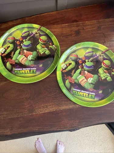 2013 Teenage Mutant Ninja Turtles Designware 13.5” Party Platter/Tray Set Of 2