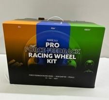 Maxx Tech Pro Force Feedback Racing Wheel Kit Compatible with PC, Xbox, PS4