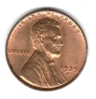1939 D UNCIRCULATED Lincoln Wheat Cent - Actual Coin Shown