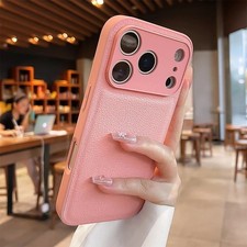 Faux Leather Phone Case Shockproof Soft Touch Cover for iPhone 17 Pro Max 16
