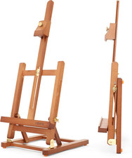 25" H-Frame Tabletop Easel for Painting, Adjustable Beech Wood Table Top Easel,