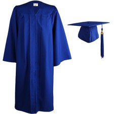 Matte Graduation Gown Cap Tassel Set 2025 for High School and Bachelor Royal,...