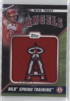2021 Topps Spring Training Cap Logo Manufactured Black Mike Trout Patch 0s9t