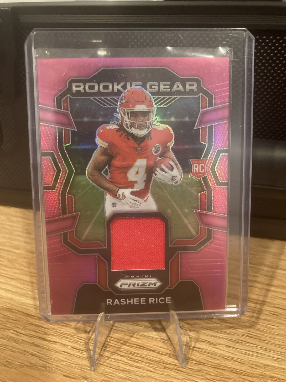 2023 Panini Prizm - Rookie Gear Rashee Rice #RG-RR Pink Prizm (MEM, RC)