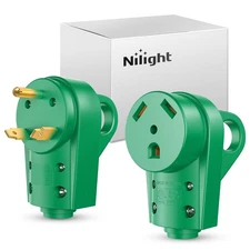 Nilight 30 Amp RV Male and Female Plug Set 125 Volt Heavy Duty TT-30P and TT-30R