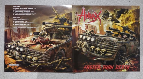HIRAX-FASTER THAN DEATH-LP-VINYL-GATEFOLD JACKET-COLOR ORANGE-thrash-crossover - Picture 3 of 8