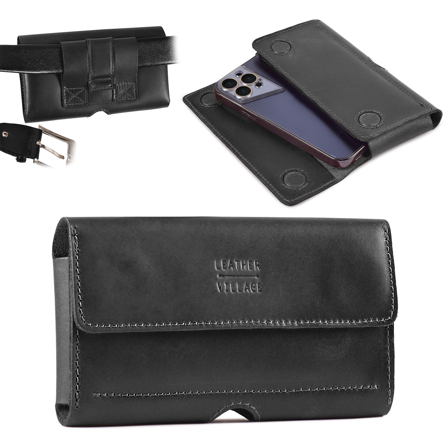 Leather Cell Phone Holster with Belt Clip,Phone Belt Holder Pouch Cover Case