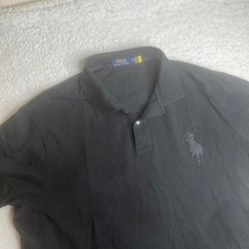 Polo Ralph Lauren men's triple black big pony short sleeve polo embroidered 3XB