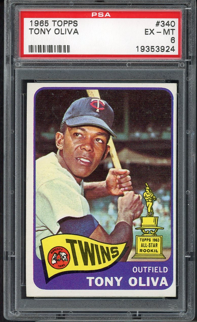 1965 TOPPS #340 TONY OLIVA TWINS PSA 6 EX-MT 545294 (KYCARDS)