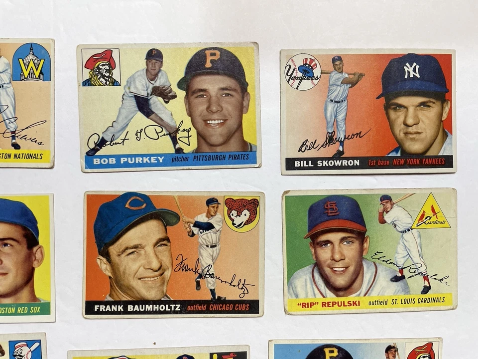 Lote de cartões de beisebol 1955 Topps - 16 cartões (com semi-estrelas). - Imagem 3 de 4