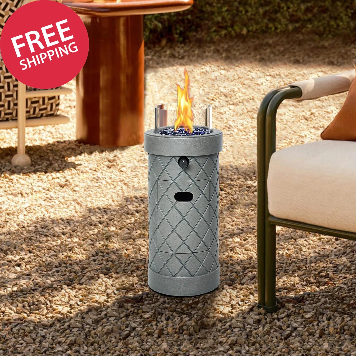 17 Stories Outdoor Patio Propane Gas Fire Pit Table