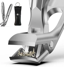 FVION Angled Head Toe Nail Clippers for Thick Nails - Ergonomic Long Handle