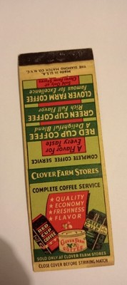 Red And Green Cup Coffee Cover Farm Coffee Matchcover Lot 674