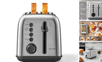 DT620 Toaster, 7 Shade Settings, Extra Wide 1.5'' 2-Slice Stainless Steel