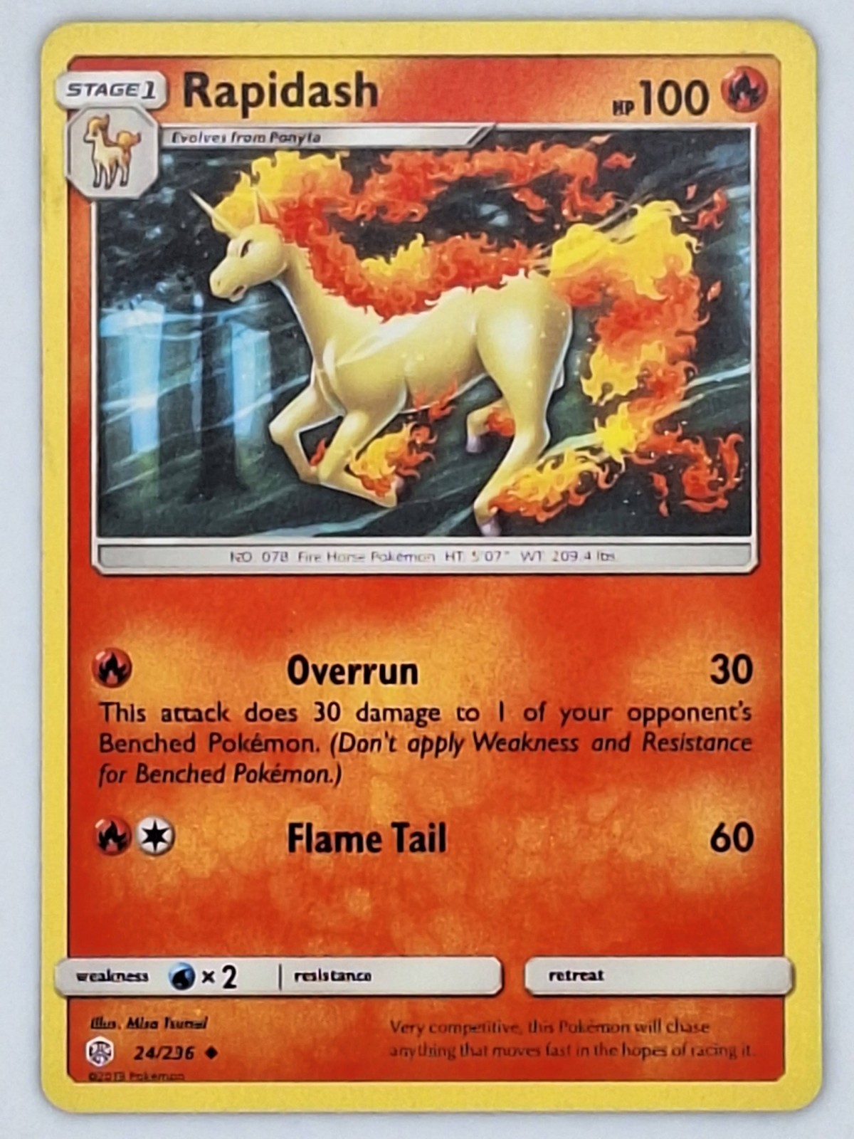 Rapidash 24/236 Pokemon - Sun & Moon Cosmic Eclipse MP