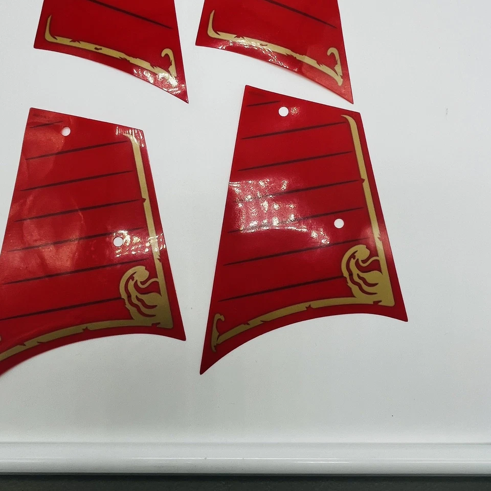 Lego Plastic Sheet for Set 70738 Red Sail with Dark Red Lines and Gold Trim - Image 3 of 4