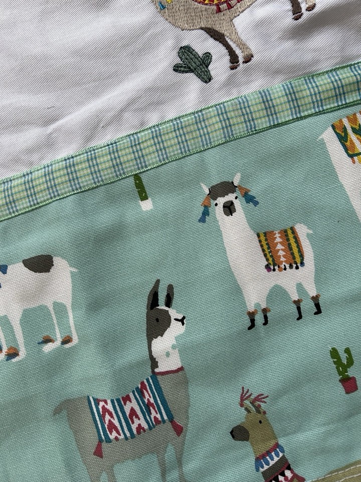 Llama Print &amp; Embroidered, Large Cotton Linen Tea Towel **Last one** | eBay