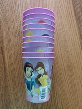 Disney Princess 16 oz Plastic Cups Set Of 10 Ariel Little Mermaid Belle Beauty