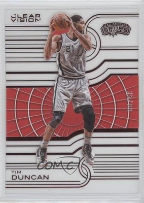 2015-16 Panini Clear Vision Red 35/99 Tim Duncan #51 HOF 2d9