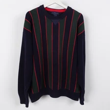 Vintage Mark Alexander Sweater Men’s Heavy Cotton Size XL Striped Colorblock