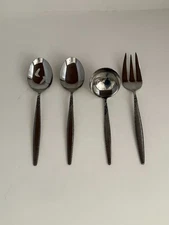 Serving Set of 4 - Trisha Crown Royal Silverware - Japan - Discontinued Pattern