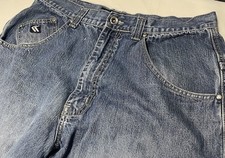 Vintage Karl Kani Y2K Hip Hop Baggy Jeans Pants Blue Carpenter 34 x 32 Denim
