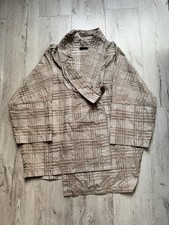 Oska Women's Asymmetrical Taffeta Check Blazer Jacket Size 2 (UK 12) Oversized