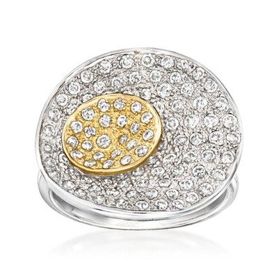 Vintage 1.00 ct. t.w. Diamond Discs Ring in 14kt 2-Tone Gold. Size 6