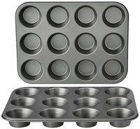 Muffinblech Set Antihaft Karbonstahl Backform FüR 24 Muffins 2Er-Pack Grau
