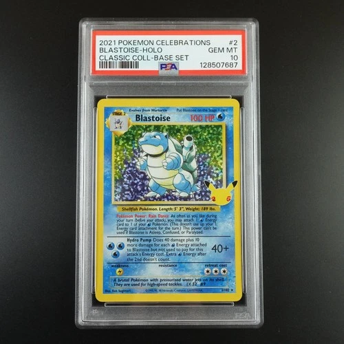 PSA 10 Blastoise 2/102 Pokemon Celebrations Classic Collection Holo Graded Card