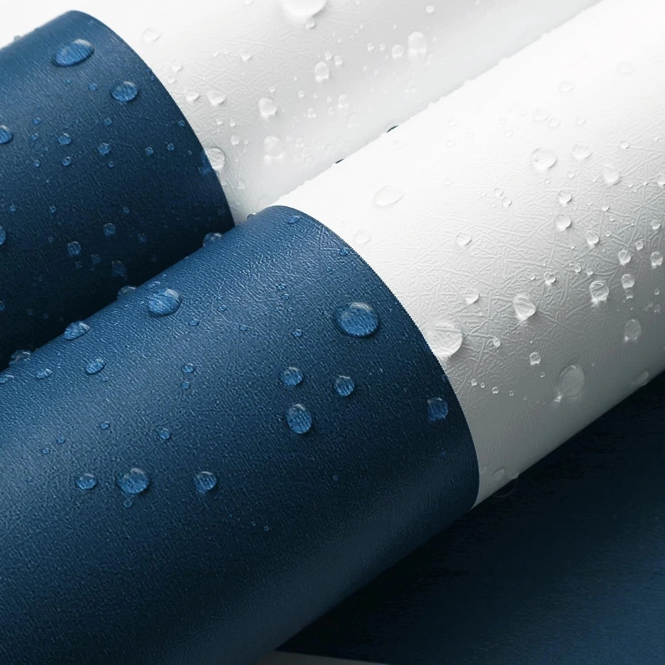 394"x17.7" Striped Peel and Stick Wallpaper Blue and White Self-Adhesive Wallpa - Image 3 of 4