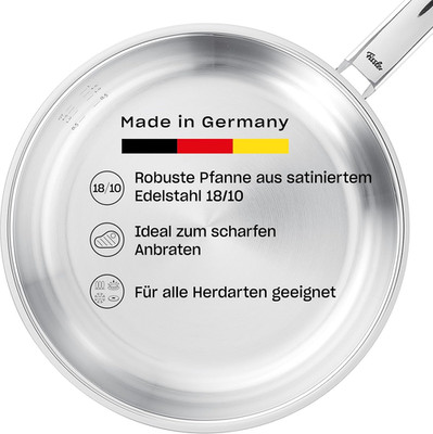 Fissler Pure Collection/Edelstahl-Pfanne (Ø 20 Cm) Unbeschichtete Stielpfanne, I