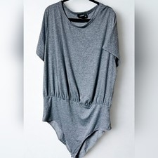 CIDER Gray Short Sleeve Bodysuit Size 3XL Plus Size