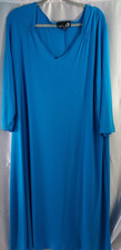 csc studio woman dress plus size 2x blue sheath stretch  v neck
