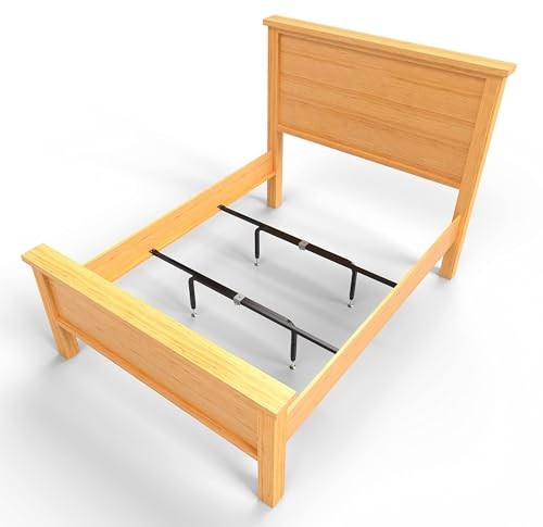 Bed Slats Center Support System | Adjustable Length & Height Tubular Steel 