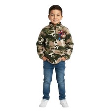 Marvel Spiderman Boys Quarter-Zip Pullover Fleece Sweatshirt Camo Print Size 5
