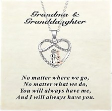 Infinity Heart Necklace for Grandma from Granddaughter Gift