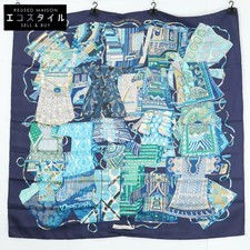 Hermes Voyage En Offres Silk Carre 90cm Navy Scarf