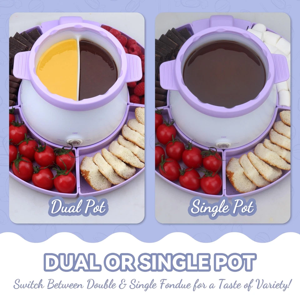 Juego de Ollas Eléctricas para Fondue con 2 Ollas, Caramelo y Chocolate, C... Foto 2 de 4