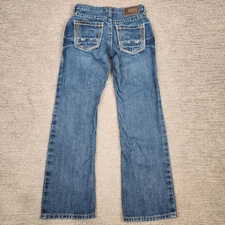 Ariat M4 Relaxed Boot Cut Jeans 28x32 Blue Denim Thick Stitching Western Cowboy