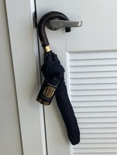 Vtg Yves St Laurent Opium Push Button Umbrella With Wooden J Handle With Tag