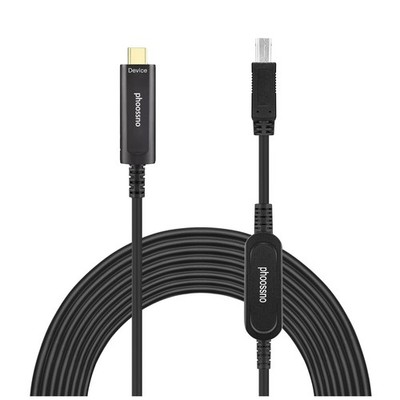 phoossno USB Type C to B Extension Cable Active Optical USB 10Gbps 50ft 15m Back